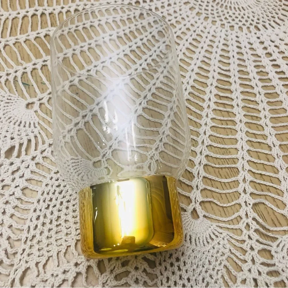 Guilia Gold  Whisky 🥃 Clear Glass Gold Paint Ring Vase  Danish Design Set Of 4